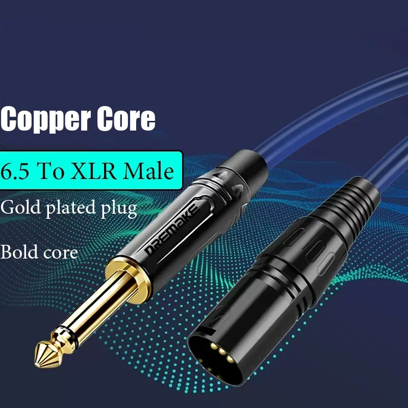 Trs-macho para Macho Xlr Cabo Balanceado Macho para Macho Mic Plataforma dj Pro e Mais 635 mm Pol Pinos