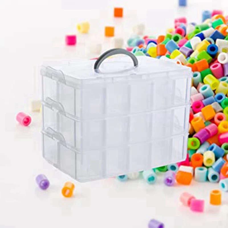 Craft Storage Organizer, 3-Tier Plastic Organizer Box with