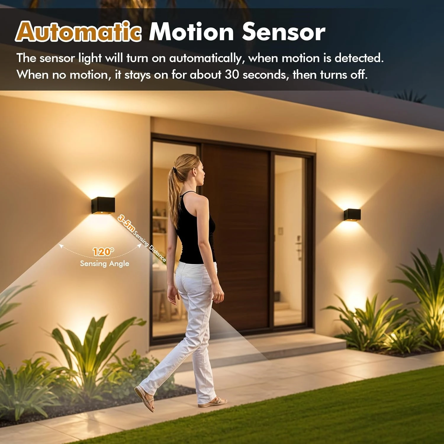 Wiring-Free Rechargeable Wall Lamp 1-Piece Set Sports Sensor Wall Lamp Indoor Battery Powered Led Lamp Cordless Magnetic Installation Black Wireless for Bedroom Stairs Corridor 3000K Warm White