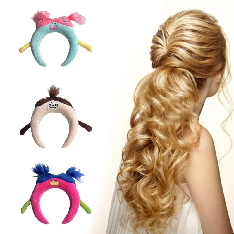 

Funny Wide Hair Bands Photo Booth Props Cartoon Headband Party Headpiece Plaits Padded Headband for Music Festivals