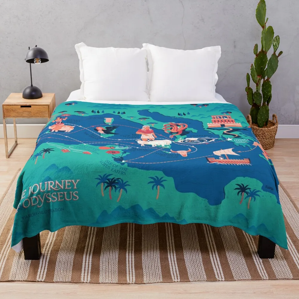 

Odyssey Map - The Journey of Odysseus Throw Blanket Stuffeds Travel Blankets