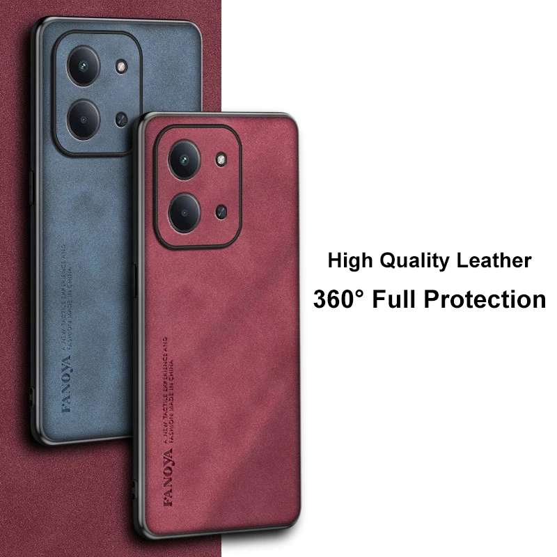 Luxury PU Leather Matte Silicone Shockproof Phone Case - Full Protection Back Cover