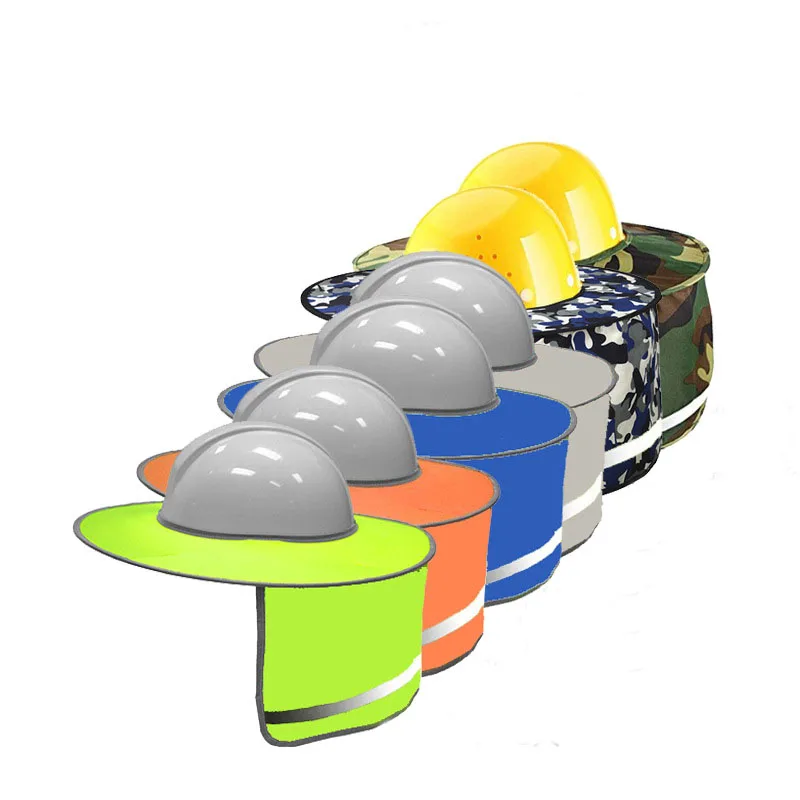 Reflective Hard Hats Sunshade with Ventilation Holes Full Brim Neck