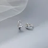 925 Sterling Silver hoop Earrings Temperament Simple Heart Jewelry for Women Wedding  Accessories 1