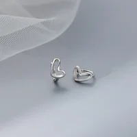 925 Sterling Silver hoop Earrings Temperament Simple Heart Jewelry for Women Wedding  Accessories 1