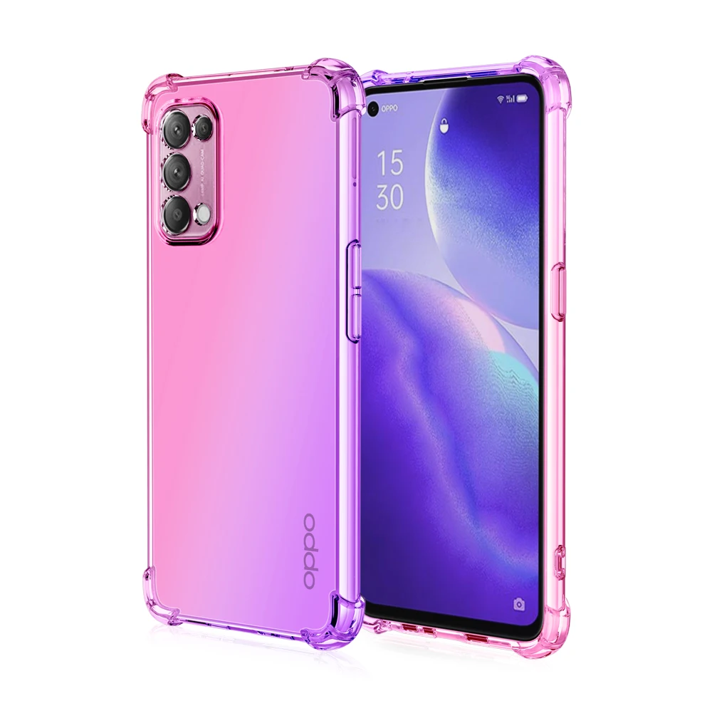 cases for oppo phones Phone Case For oppo reno 5  6 Pro 5F 5K 5Z ACE 2 Gradient Transparent Silicone Case For OPPO Reno4 4 Pro SE 4Z Reno 2F 2Z 3 Pro casing oppo