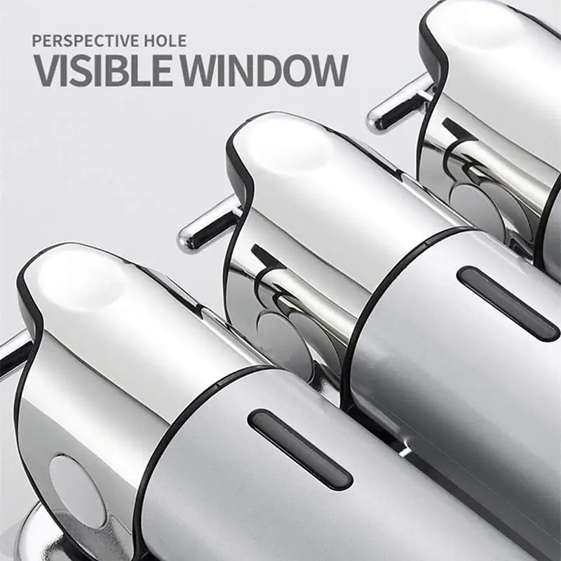 Wall Mounted Bathroom Shampoo Dispenser Double/triple Liquid Soap Dispenser Holder Soap Head Shower Liquid Dispenser Container 4