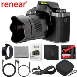 4K HD Digital Camera DSLR Camcorder 64MP Auto Focus Photography YouTube Streaming 16X Zoom Optical 4.0"Touch Screen Video Camera