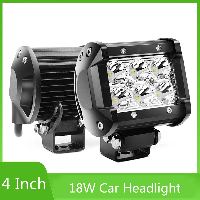 15PC 6 INCH 45W LED WORK LIGHT LIGHT BAR FLOOD OFFROAD DRIVING LAMP ATV 4WD 4X4