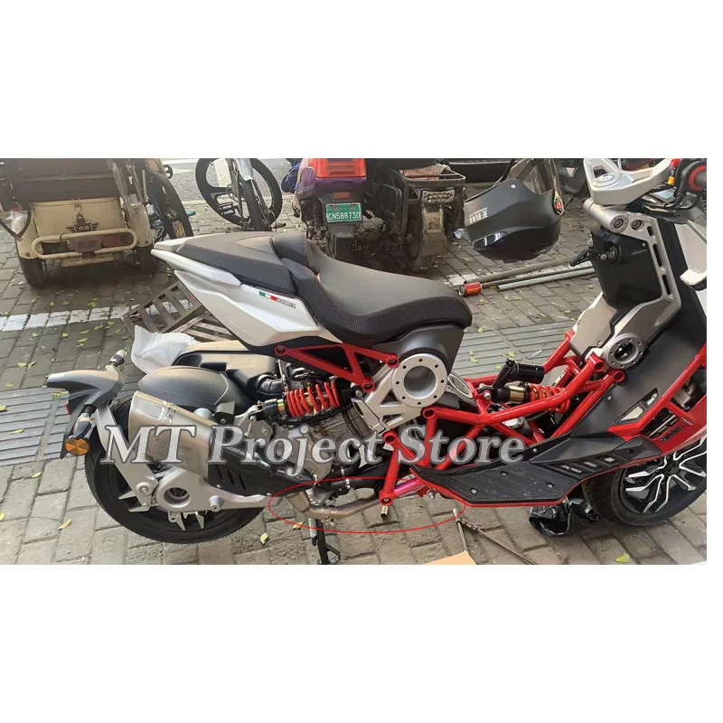 Motorcycle Full Systems Exhaust Escape Moto Modified Front Link Pipe Special Accessories Slip On For Italjet Dragster 125 200 - Image 4