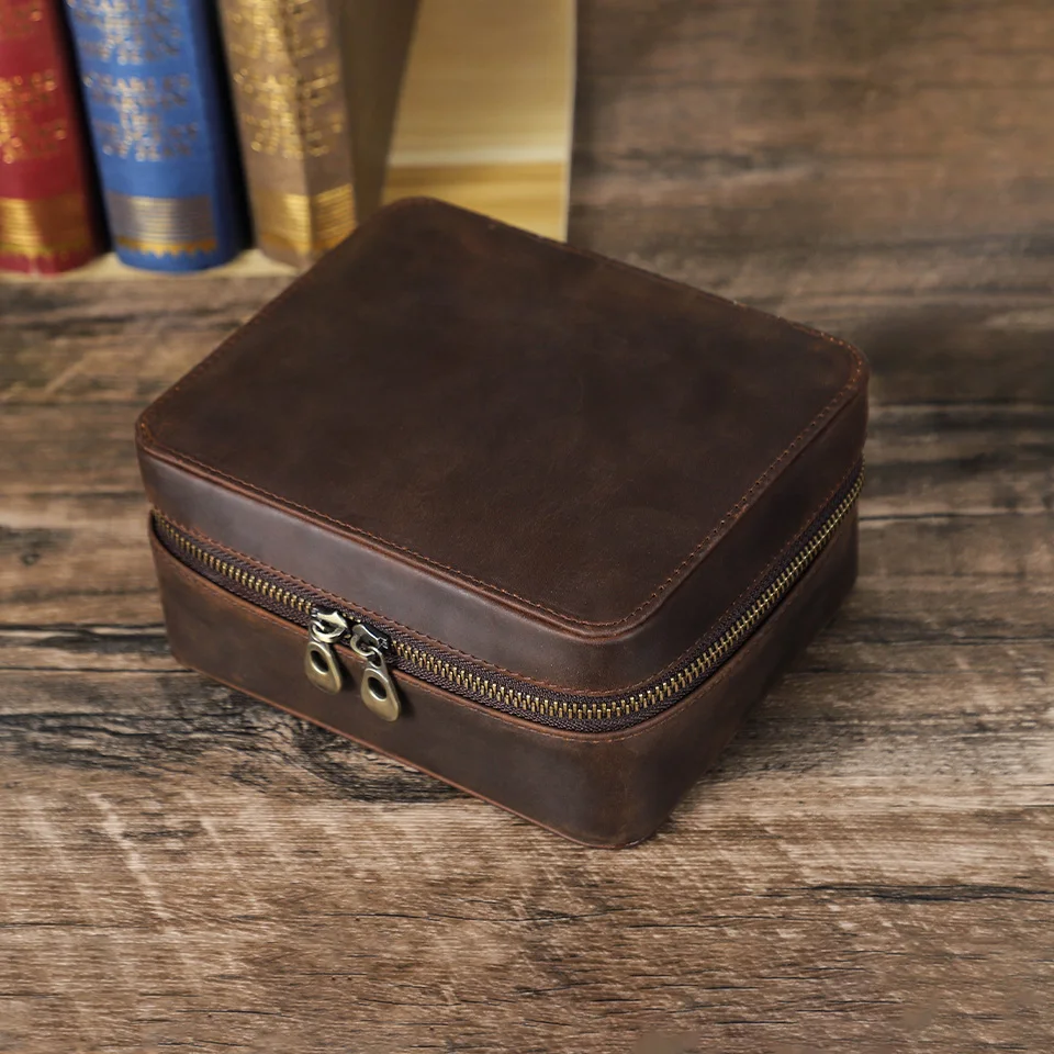 Travel Watch Organizer | Premium Retro Genuine Leather Travel Organizer for Watches, Su... - SKU GLTO1459 - UGI Packaging