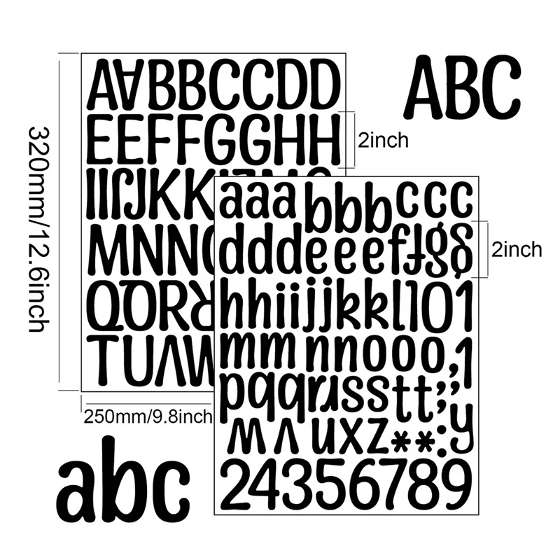 Black Letter Stickers Self-Adhesive Vinyl Alphabet Number Sticker for  Decals Sign Door Business Address Number Cards Cups Decor