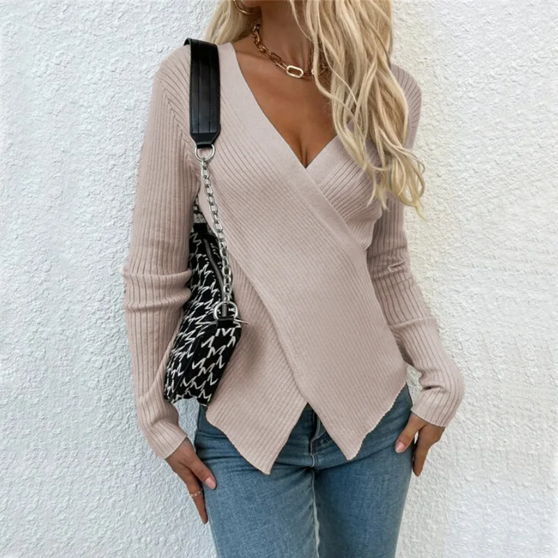 Suéter de primavera y otoño para mujer, jersey de punto informal, suéter elegante para mujer, tops Y2K, ropa de calle de moda para mujer