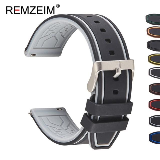 Release Rubber Watch Strap Sport Silicone Watch Band 20mm 22mm For Huawei Samsung Garmin Watch Replacement Watchband