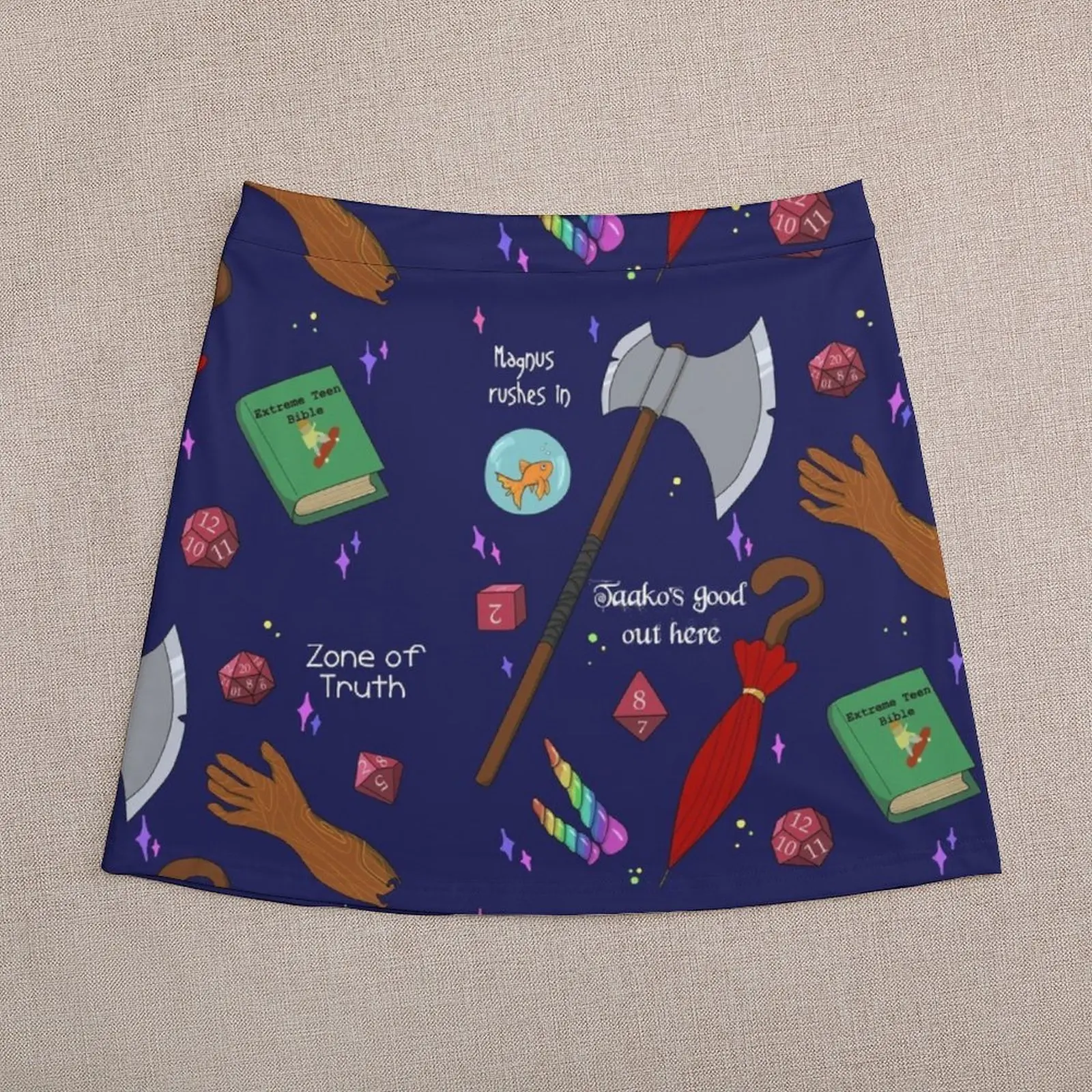 TAZ Pattern in Blue Mini Skirt skirts for women fairy core