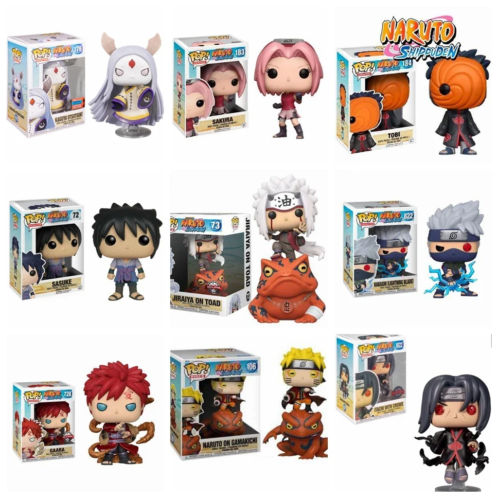 FUNKO POP NARUTO 41 estilos ITACHI CON CUERVOS 1022# NARUTO EN GAMAKICHI 106# JIRAIYA 1025# SASUKE 72# Figuras de vinilo de juguete de acción