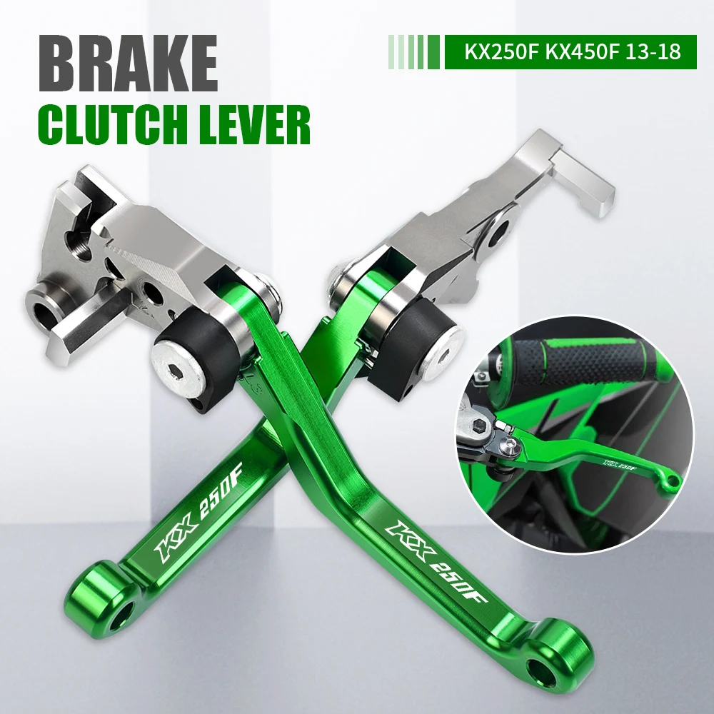 Motorcycle Brake Lever For KAWASAKI KX250F KX450F KX 250 450 F KXF 250 450 2013 2014 2015 Pivot Foldable Brake Clutch Levers hand Brakes Motocross Clutch Lever Kit