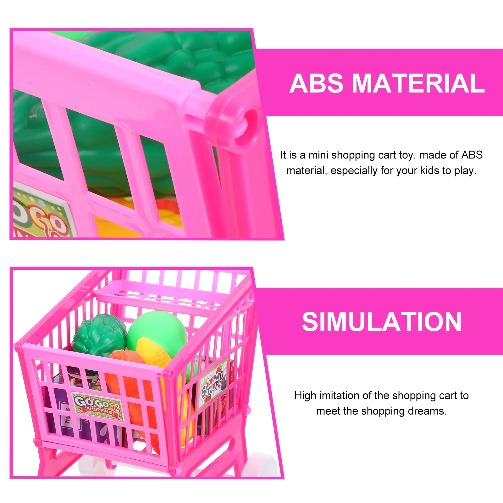1Pcs 어린이 미니 쇼핑 카트 시뮬레이션 슈퍼마켓 트롤리 어린이 놀이용 보관함 교육용 독립 도우미