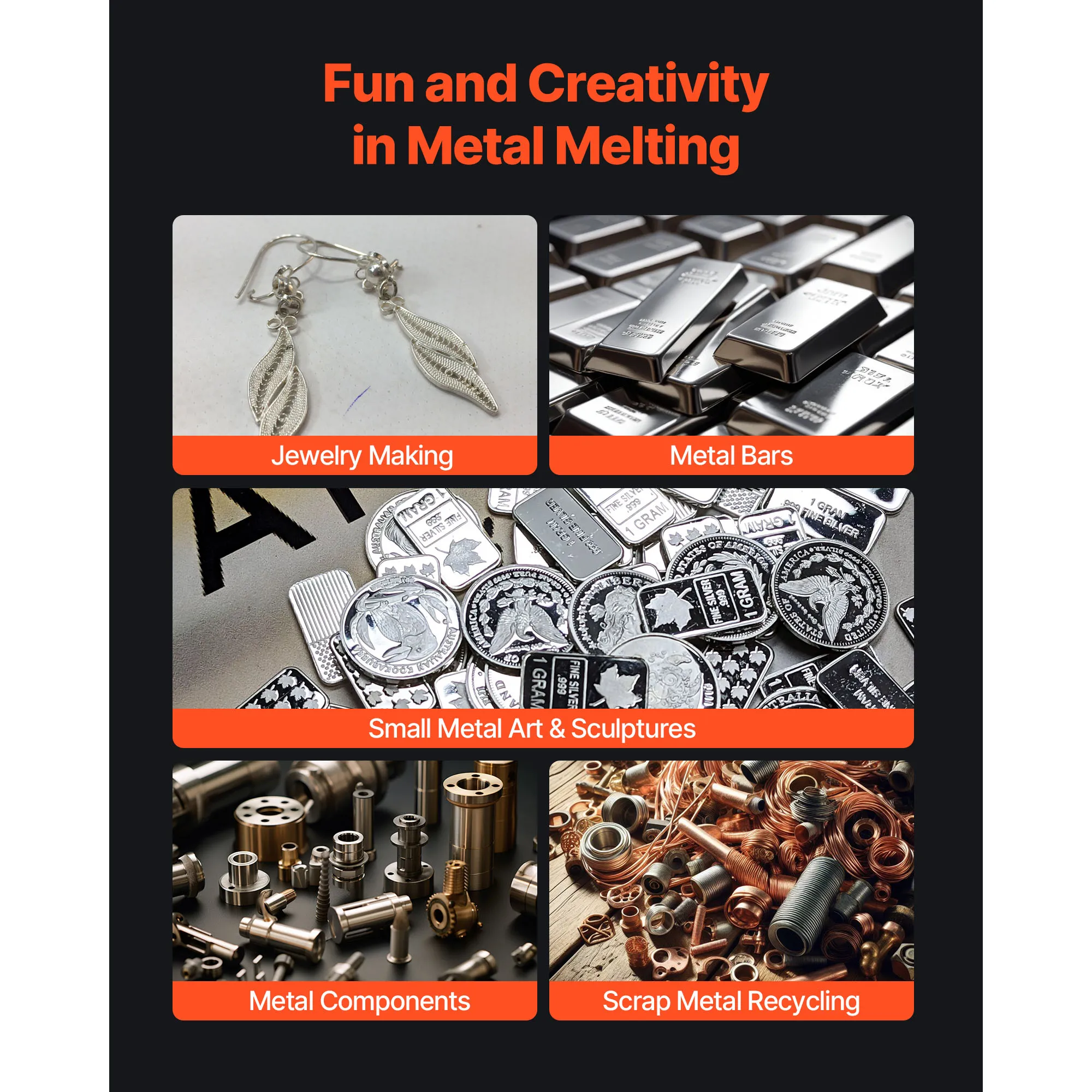 Electric Metal Smelting Machine for Gold Silver Copper