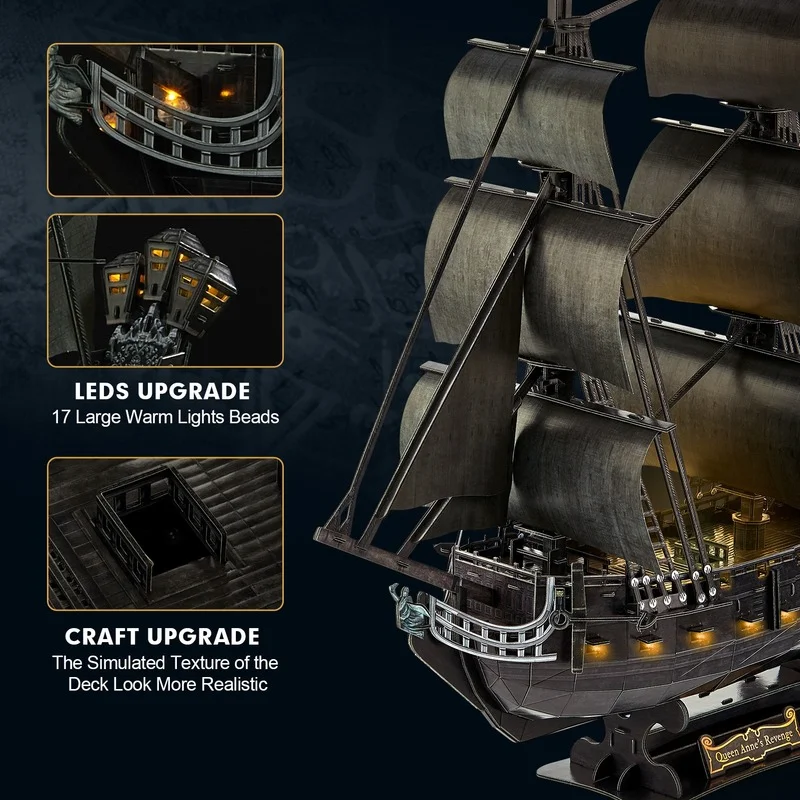 Black Pearl Pirate Ship Black Pearl | 3d Pirate Ship Puzzle