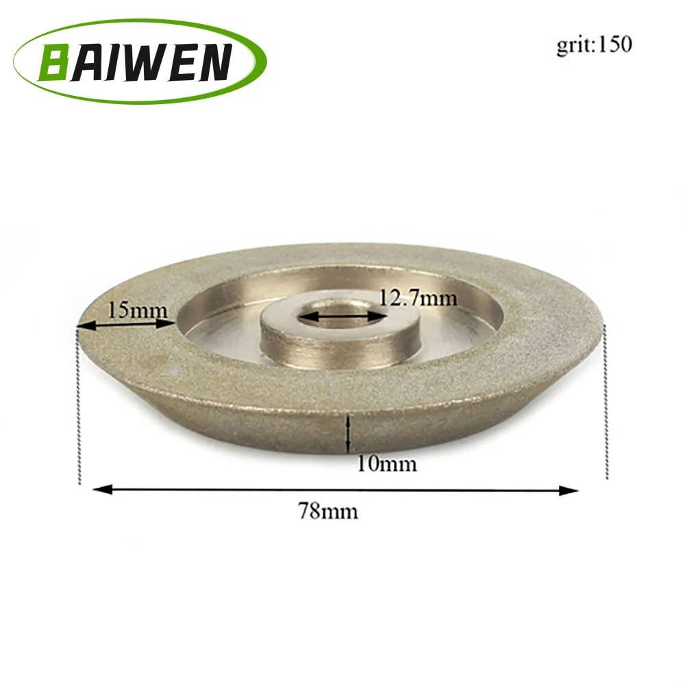 Abrasive Wheel Grinding Wheel 78x12.7x10mm Diamond Coated Grinding Wheel 45 degree Diamond Disc 150Grit 1PC
