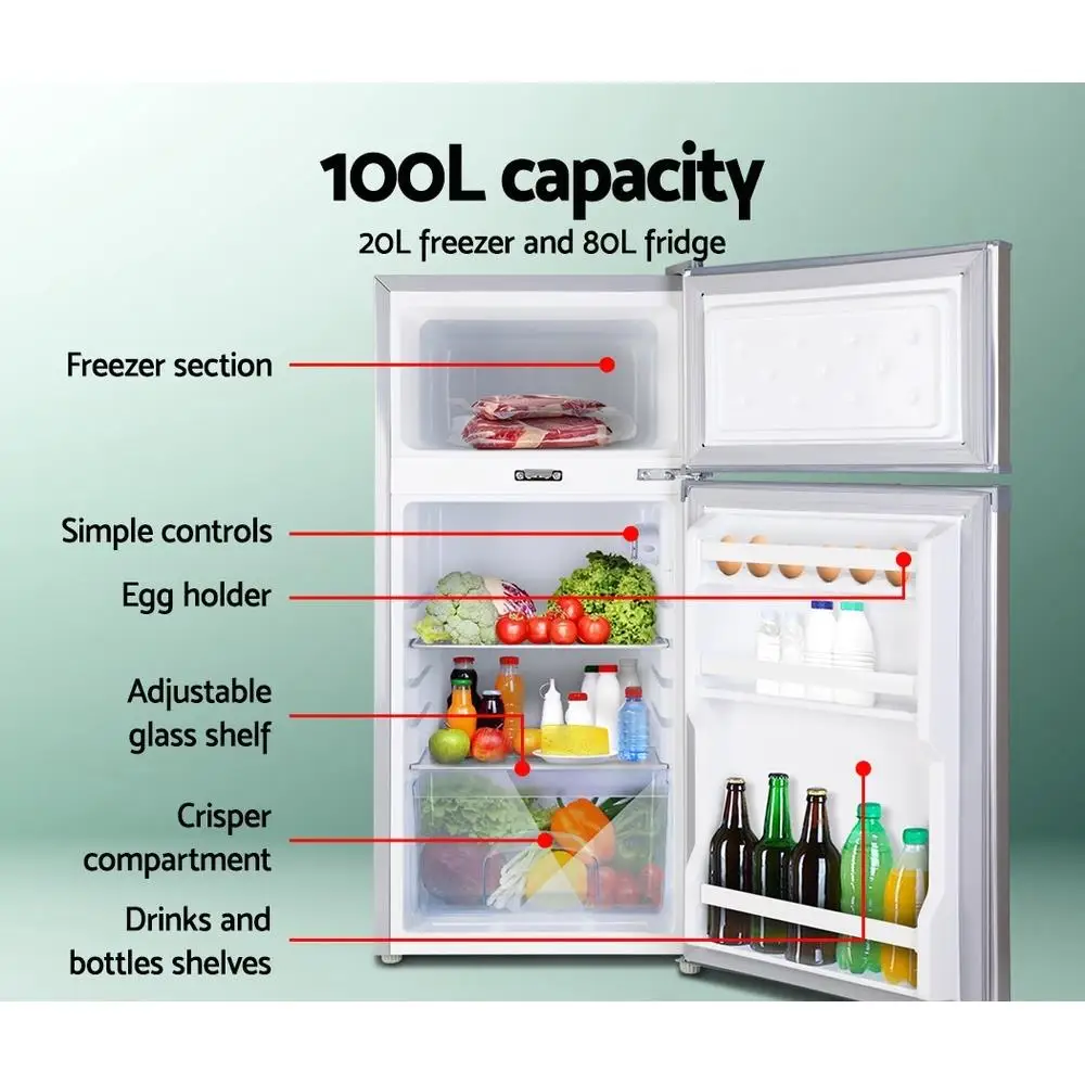 Glacio 100L Portable Fridge Freezer Unit Bar Upright 12V 24V 240V Camping RV