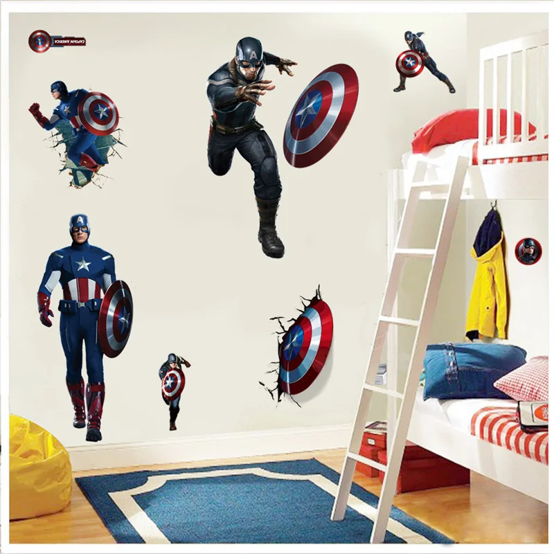 Avenger Wall Stickers Girl Bedroom Living Room Wall Decoration Movie Posters Door Sticker for
