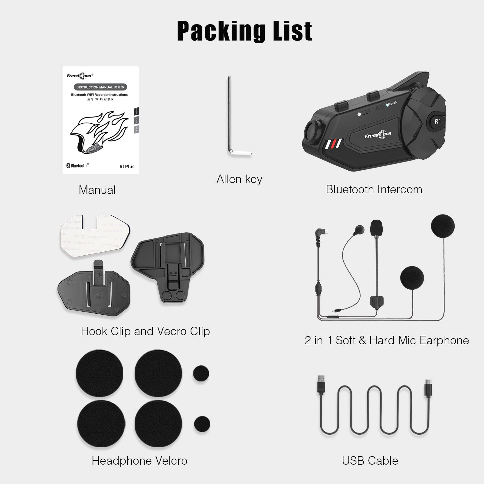 Motorcycle Helmet Freedconn R1 Plus Manual Freedconn R1 Motorcycle