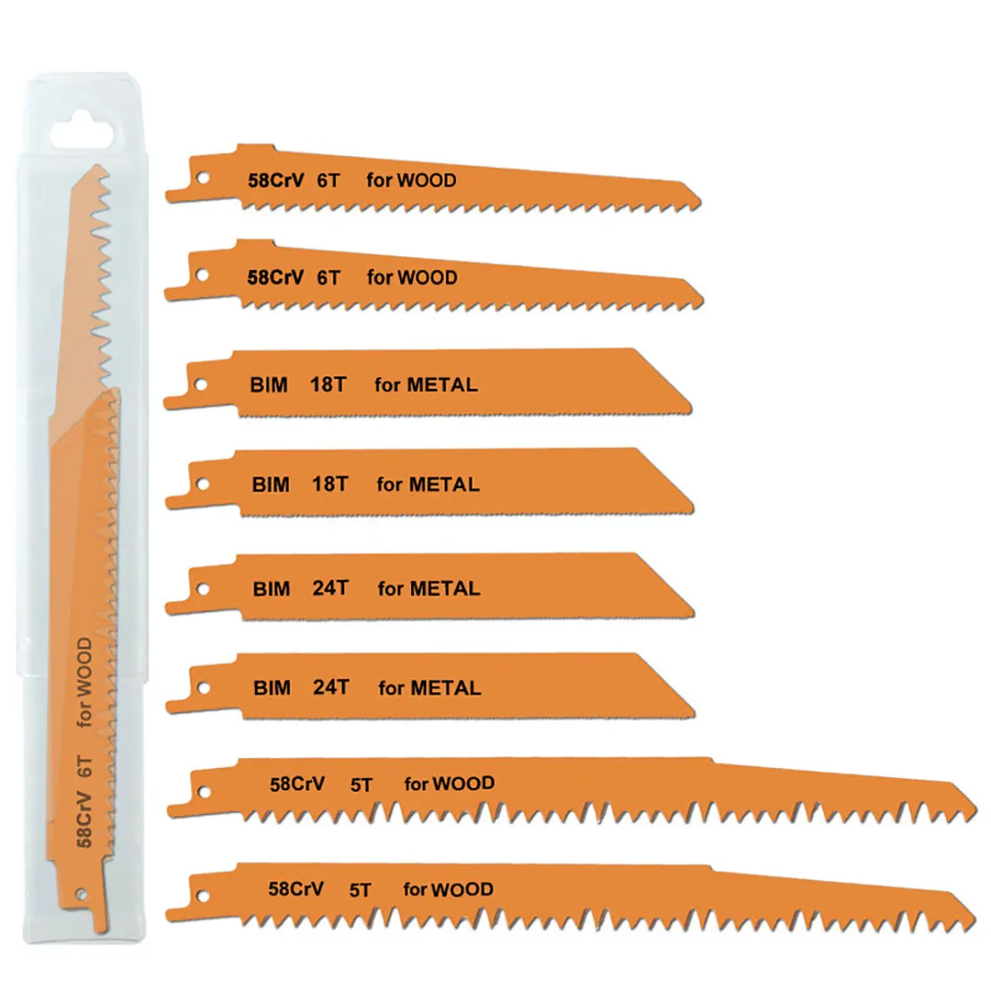 

HCS Reciprocation Saw Kit, HCS for rough tree branch cutting, Self Cleaning, Fast Cutting, Self Cleaning, 8PCs