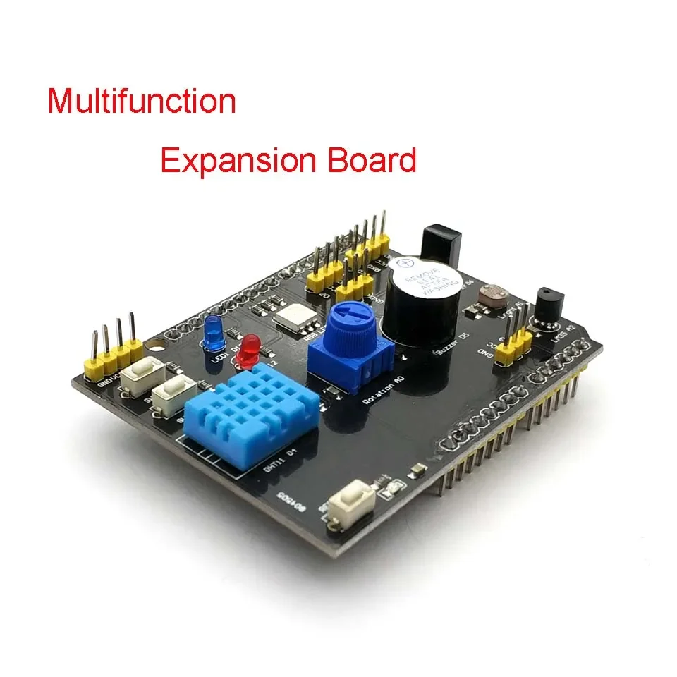 

9 in 1 Sensor Board Multifunction Expansion Board DHT11 LM35 Temperature Humidity for Arduino UNO RGB LED IR Receiver Buzzer