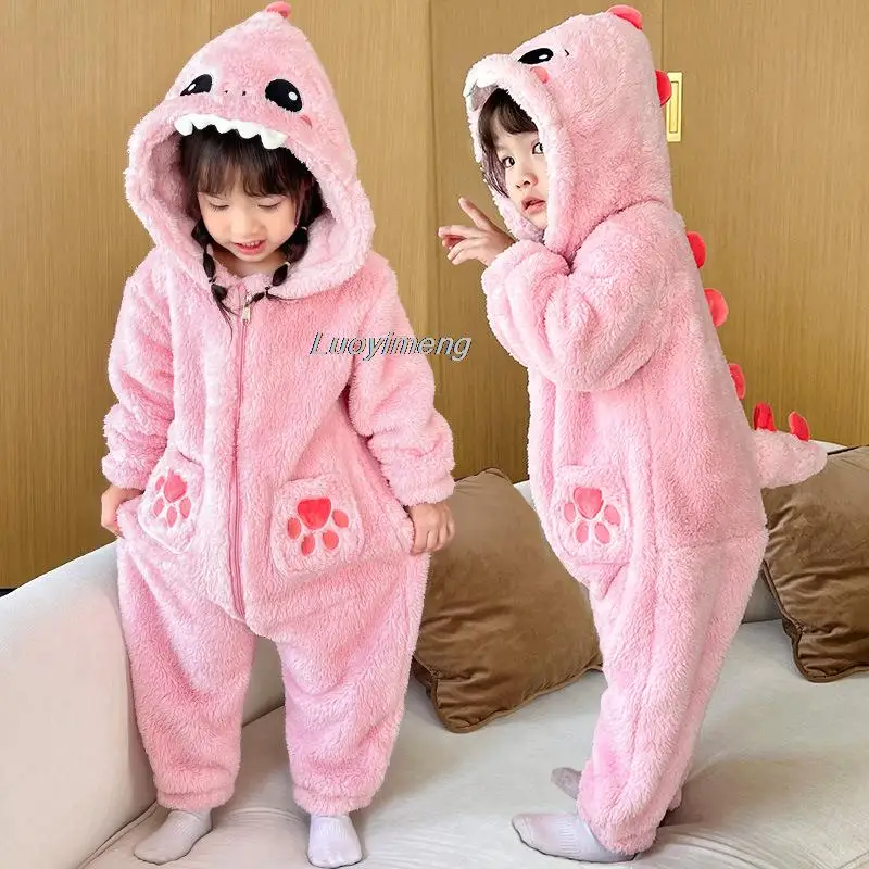 Christmas Baby Rompers Winter Costume Flannel Hooded Bodysuits Oneise Pajamas Animals Overalls Jumpsuit For Boys Girls Clothes