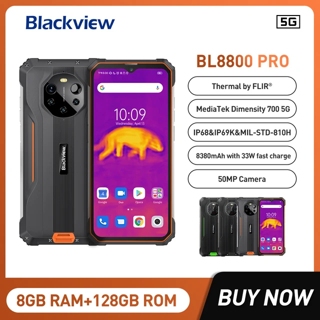 Blackview BL8800 Pro 5G Rugged Smartphone Thermal Imaging Camera 8GB+128GB  50MP