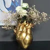 Heart Shape Flower Vase Desktop Reisn Plant Pot Sculpture Model Art Vases for Home Decor Bedroom Countertop Ornament Gifts 2
