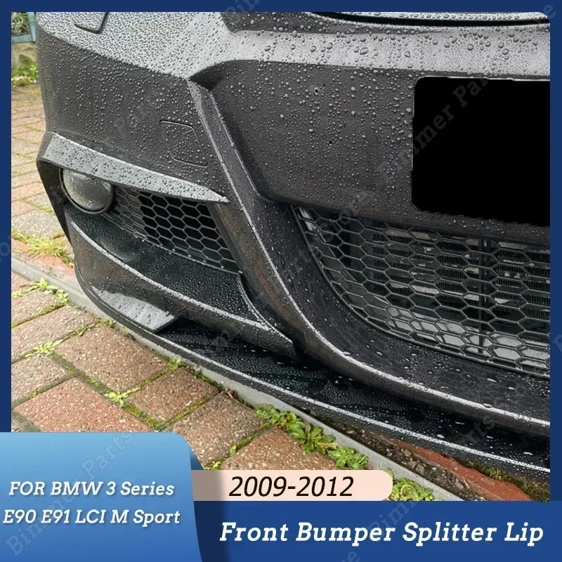 Voorbumper Lip Voor BMW 3 Voor Serie E90 E91 Voor LCI Auto Voorbumper Lip Splitter Diffuser Body Kits Spoiler Guard Protector(Gloss Black Splitter