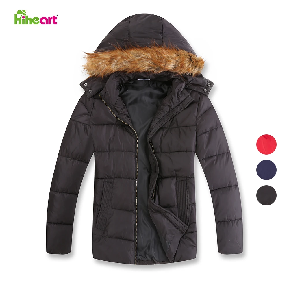 

Hiheart 2-5T Kids Boys Down Jacket Thickened Padded 80% White Down Coats Boys Winter Warm Coat Hooded Solid Color Boys Outerwear