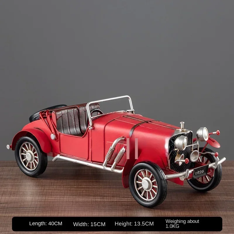 Vintage Car Model Iron Desk Decoration, Semi-Handmade Retro