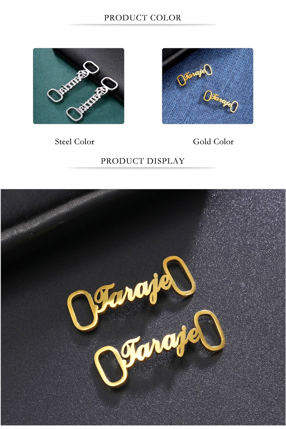 1 Paar personalisierte Namensschuhschnalle, individuelles Namensschild, Jahr, Datum, Logo, Schuhschnalle, Edelstahl, Schmuck, Herren, Weihnachtsgeschenke – Detail 8