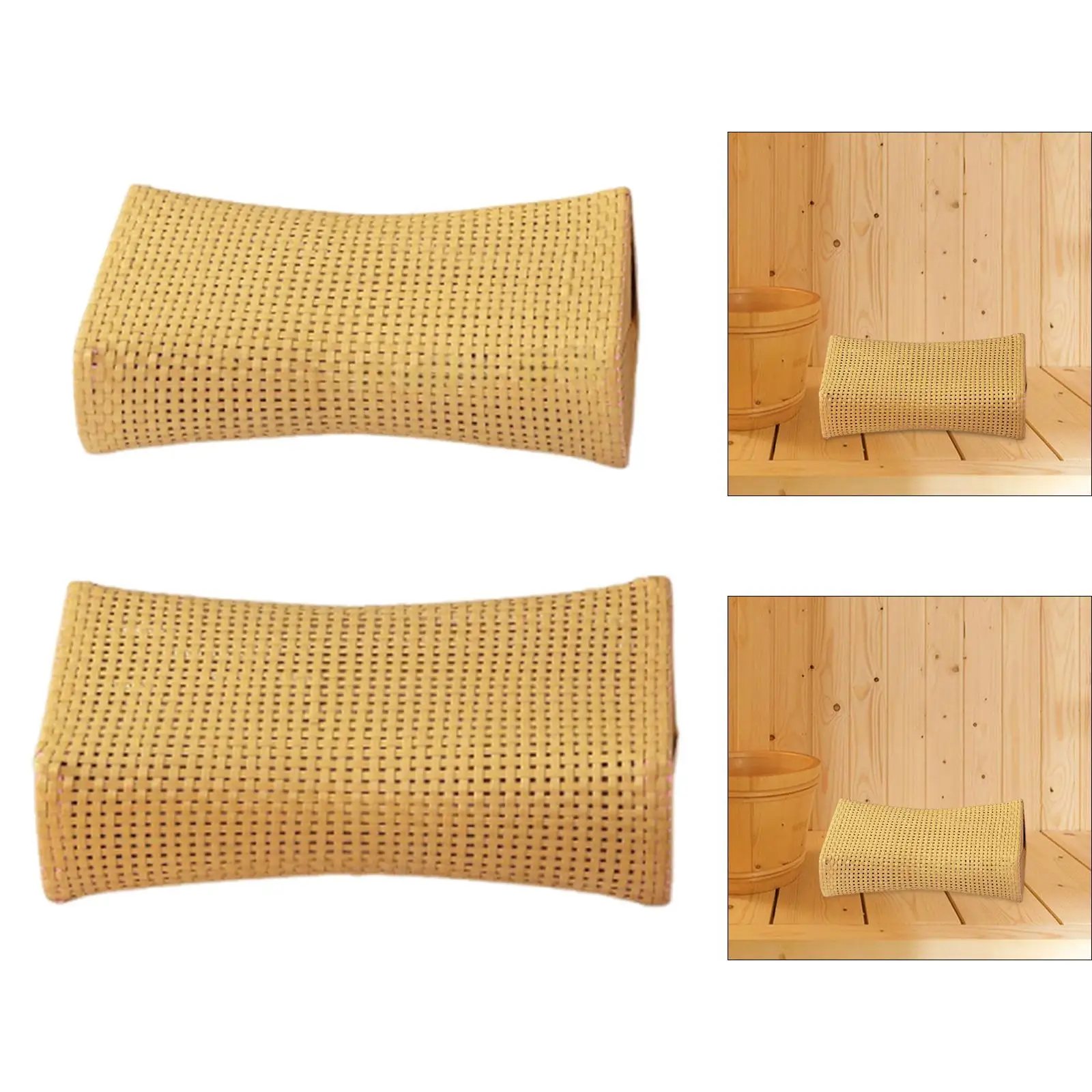 Sauna Pillow Imitation Rattan Sauna Headrest Pillow for SPA Bathroom Bathing