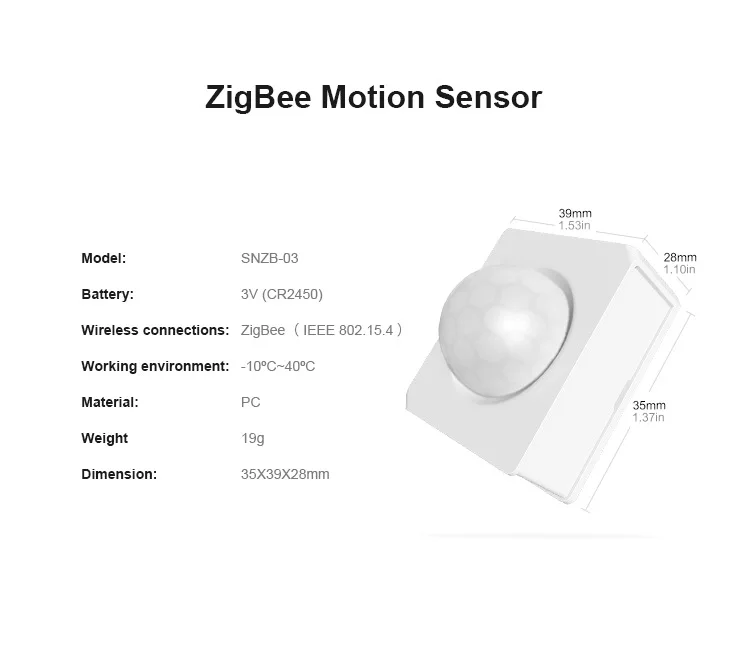 Рисунок 3 - SNZB-03 Zigbee человеческий инфракрасный