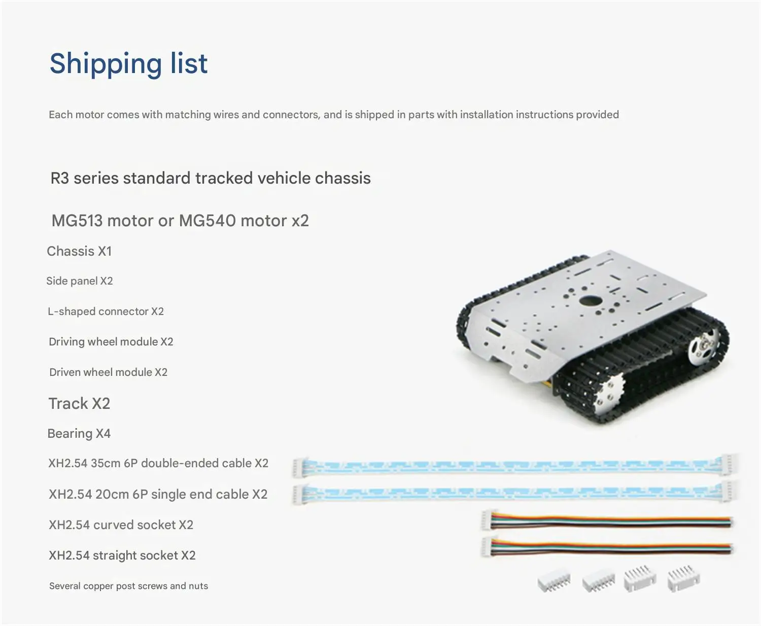 WHEELTEC R3 series crawler vehicle chassis, made of all metal, strong and stable