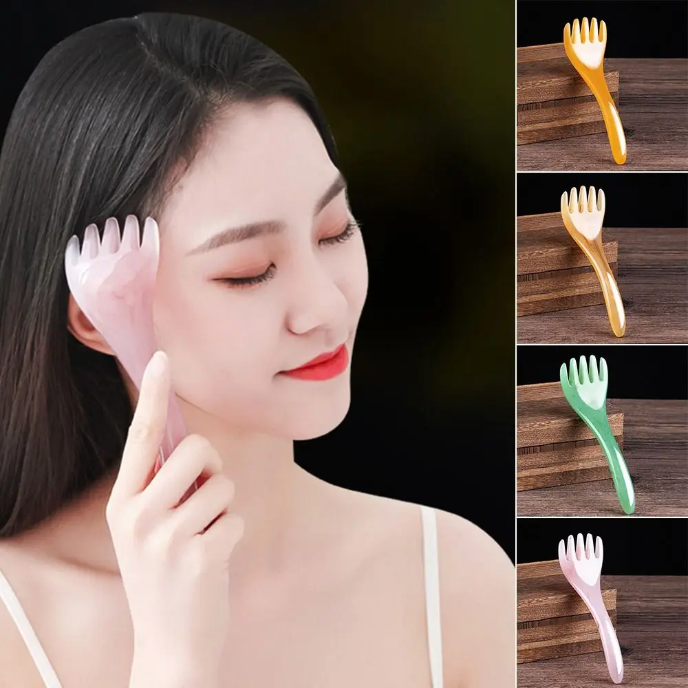 Wide Toothed SPA Hair Care Tool Natural Five-claw Head Scraping Guasha Neck Leg Massage resin
