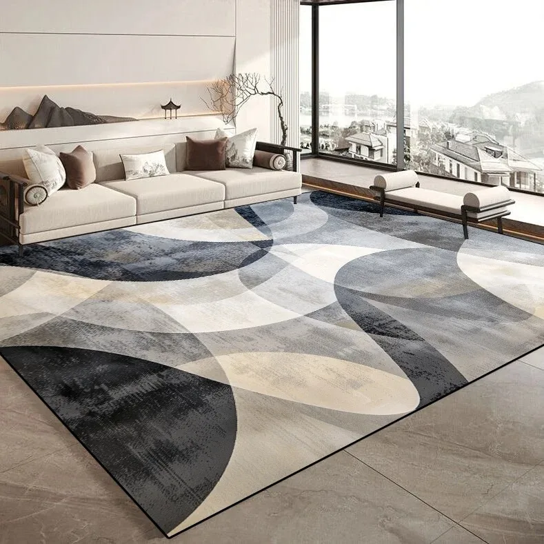 Nordic Large Area Orange Brown Carpet for Living Room Light Luxury Decor Easy Clean Soft Rugs for Bedroom Non-slip Floor Mat