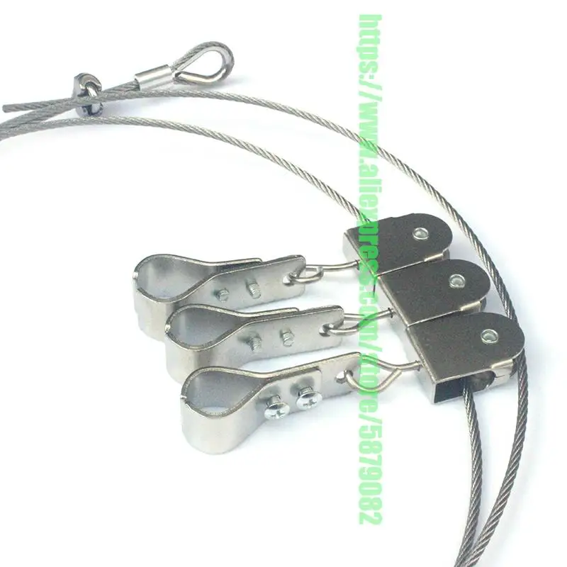 10pcs-Pack Pipe Support Bracket Clamp Wave Shade Sail Hanger Slide Wire Cable Pulley Double C Clamps Shade Net Install Fittings pipe support clamps