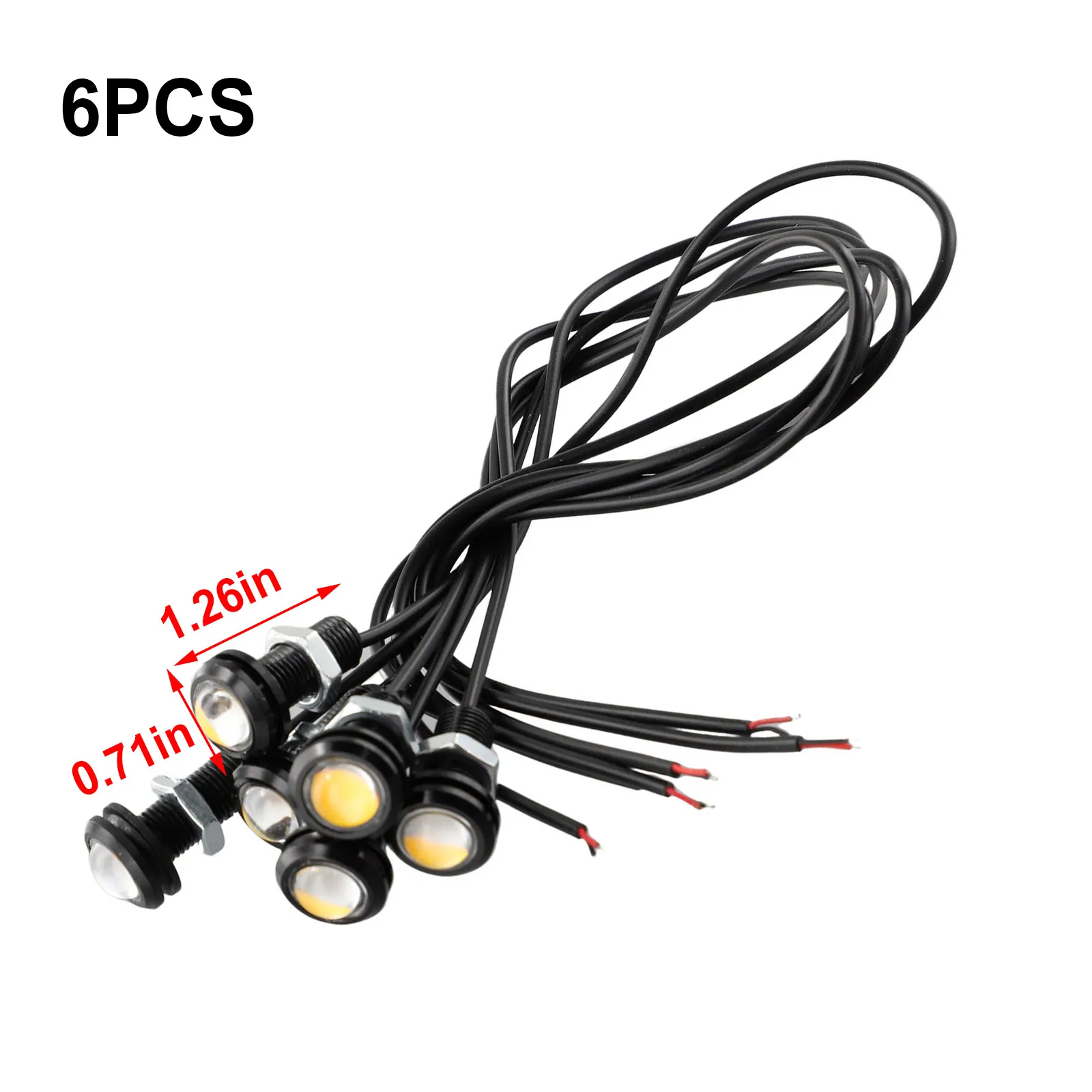 

6Pcs Amber Car Light LED Front Grille Running Lights Grille Mesh Modify Off-road Vehicles For SVT Raptor Style Side Marker Light