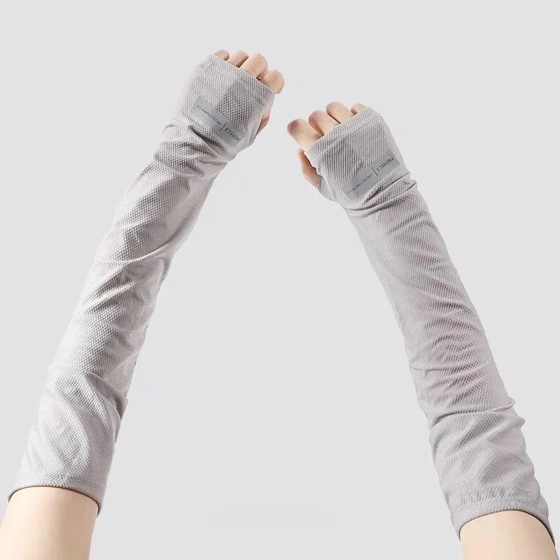Women Men Sun Protection Ice Sleeves Summer Travel Outdoor Cycling Beach Gloves Arm Guard UV Protection Loose Breathable Sleeves