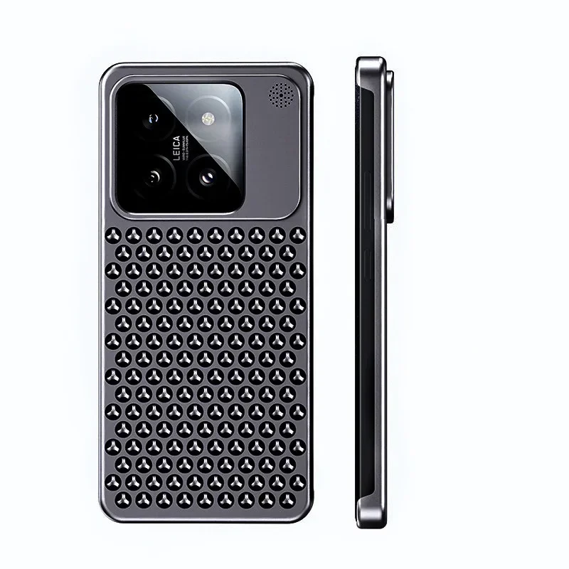 For Xiaomi 14 Pro Metal Fragrance Cooling Phone Case Fragrance Hollow Pure aluminum alloy Heat Dissipation Shockproof Cover