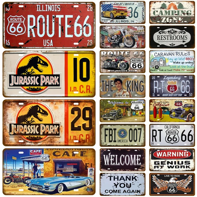 Tinplate Plate Metal Sign Poster Wall Art Home Decor Tin Signs Vintage Motorcycle Car Route 66 For Garage Bar Pub Moto Club Gas