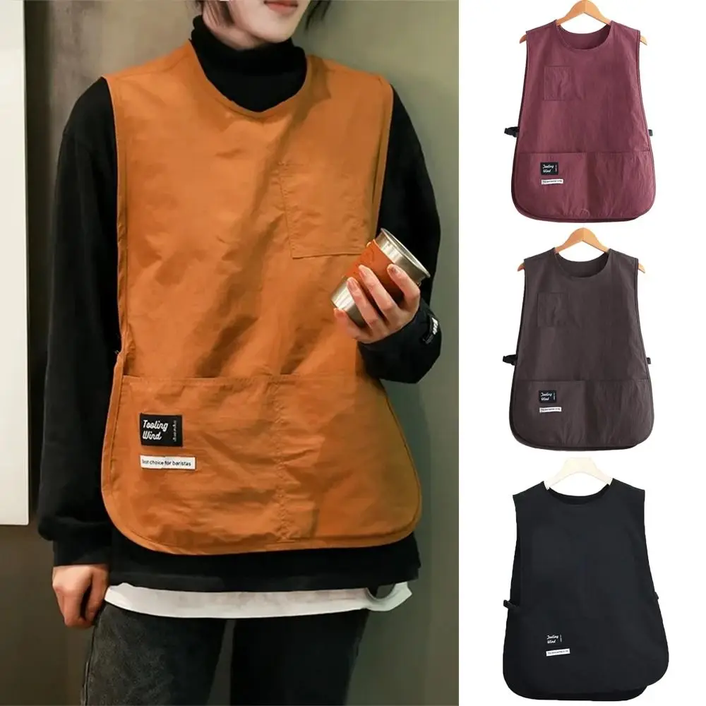 Waterproof Stain-Resistant Apron Breathable Nylon Vest Style Kitchen Aprons Multipurpose Anti Dirty Coffee House Uniform