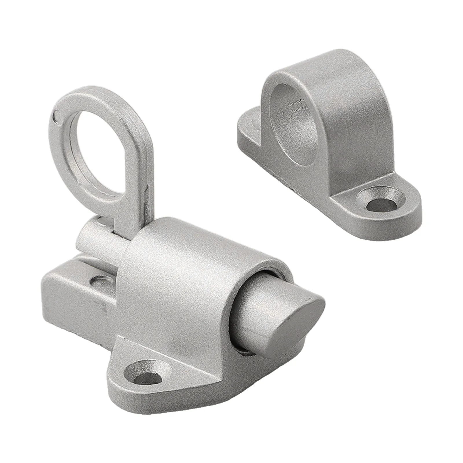 1 Set Self-closing Latch Bolt Spring Loaded 58 X 44 Mm Aluminum Alloy Black/White/Silver Pull Ring Bounce
