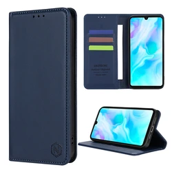 Premium Skin-Friendly Leather Wallet Case with Card Slot & Strong Magnetic Closure for Huawei P20 Pro (Blue)
